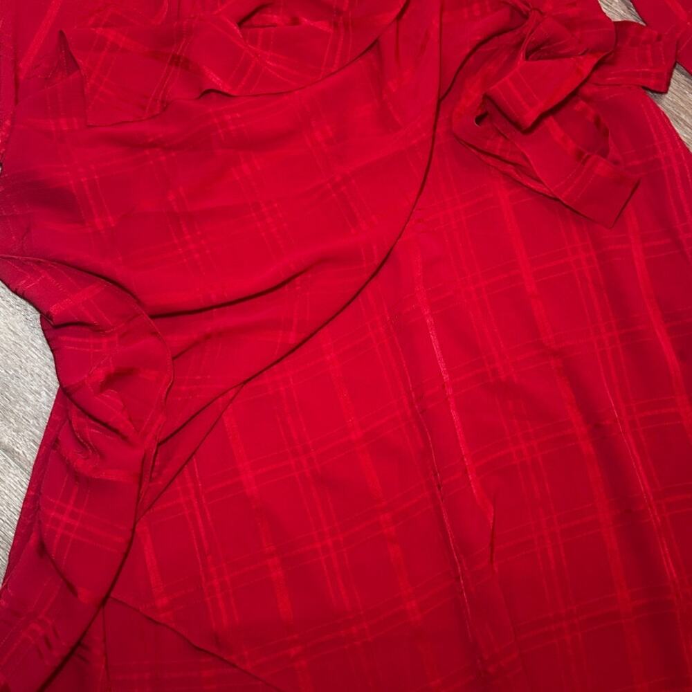 Tommy Hilfiger Red Wrap Midi Dress - Picture 4 of 10